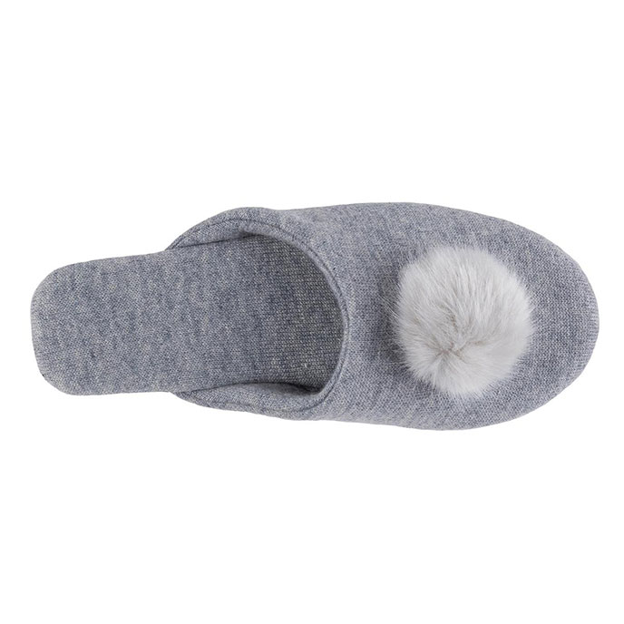 totes Ladies Cashmere Blend Mule Slipper with Soft Sole Grey Extra Image 5